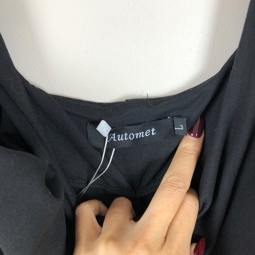 NWT Amazon black unitard with low scoop back L - Picture 7 of 12